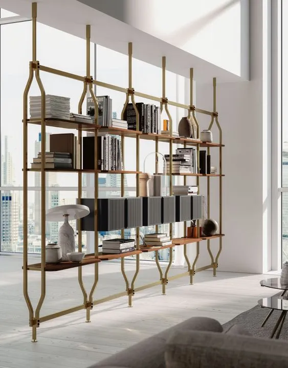 Industrial metal shelving for a Maltese home
