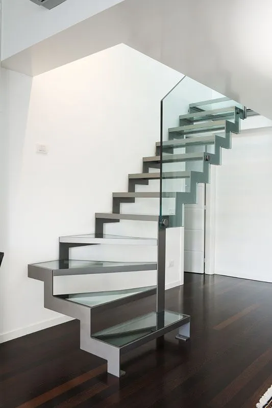 Steel and glass staircase crafted by MetalX Malta